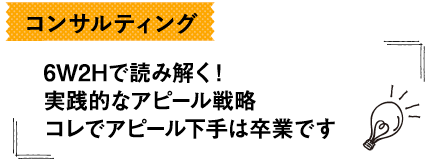 コンサンルティング-6W2Hで読み解く！実践的なアピール戦略コレでアピール下手は卒業です