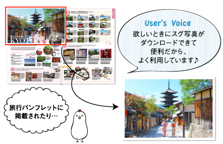 User's Voice 欲しいときにスグ写真がダウンロードできて便利だから、よく利用しています♪